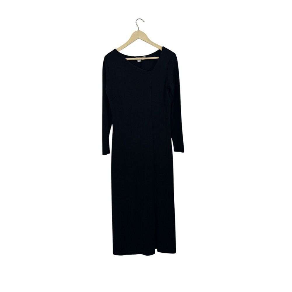 Isabella Bird Small Dress Black Midi/Maxi Rayon Blend Long Sleeve Womens